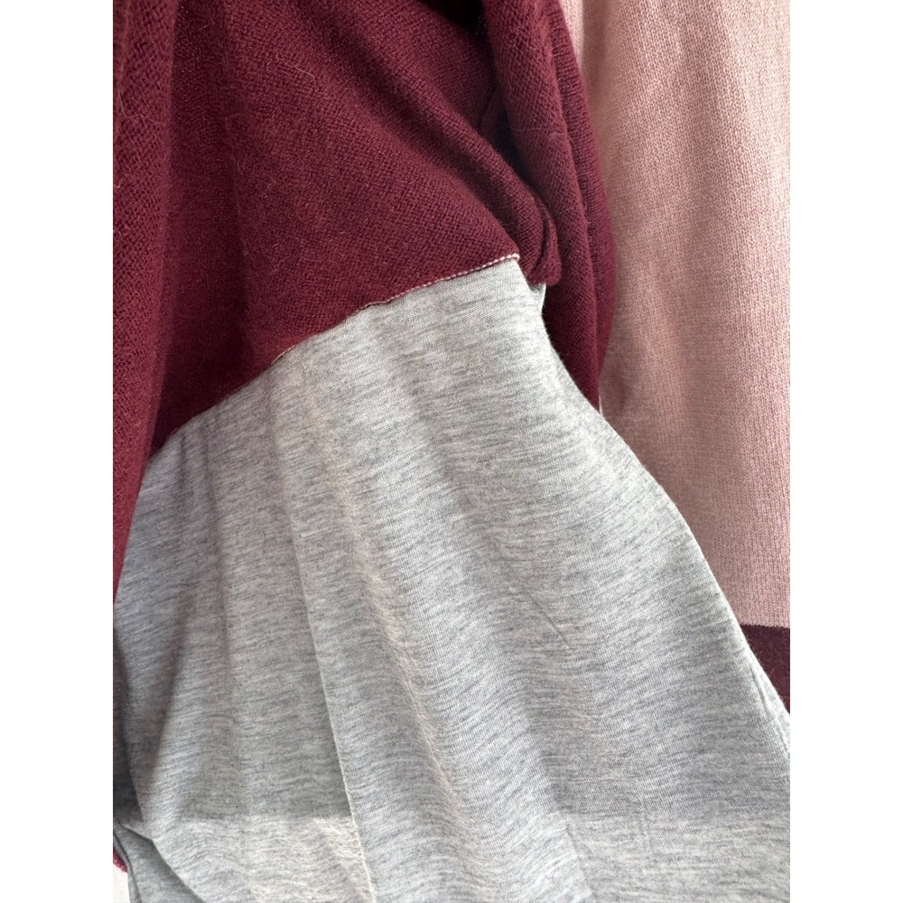 Diane von Furstenberg DvF Wool Cashmere Silk Bow Neck Colorblock Sweater Pink M - Picture 6 of 12